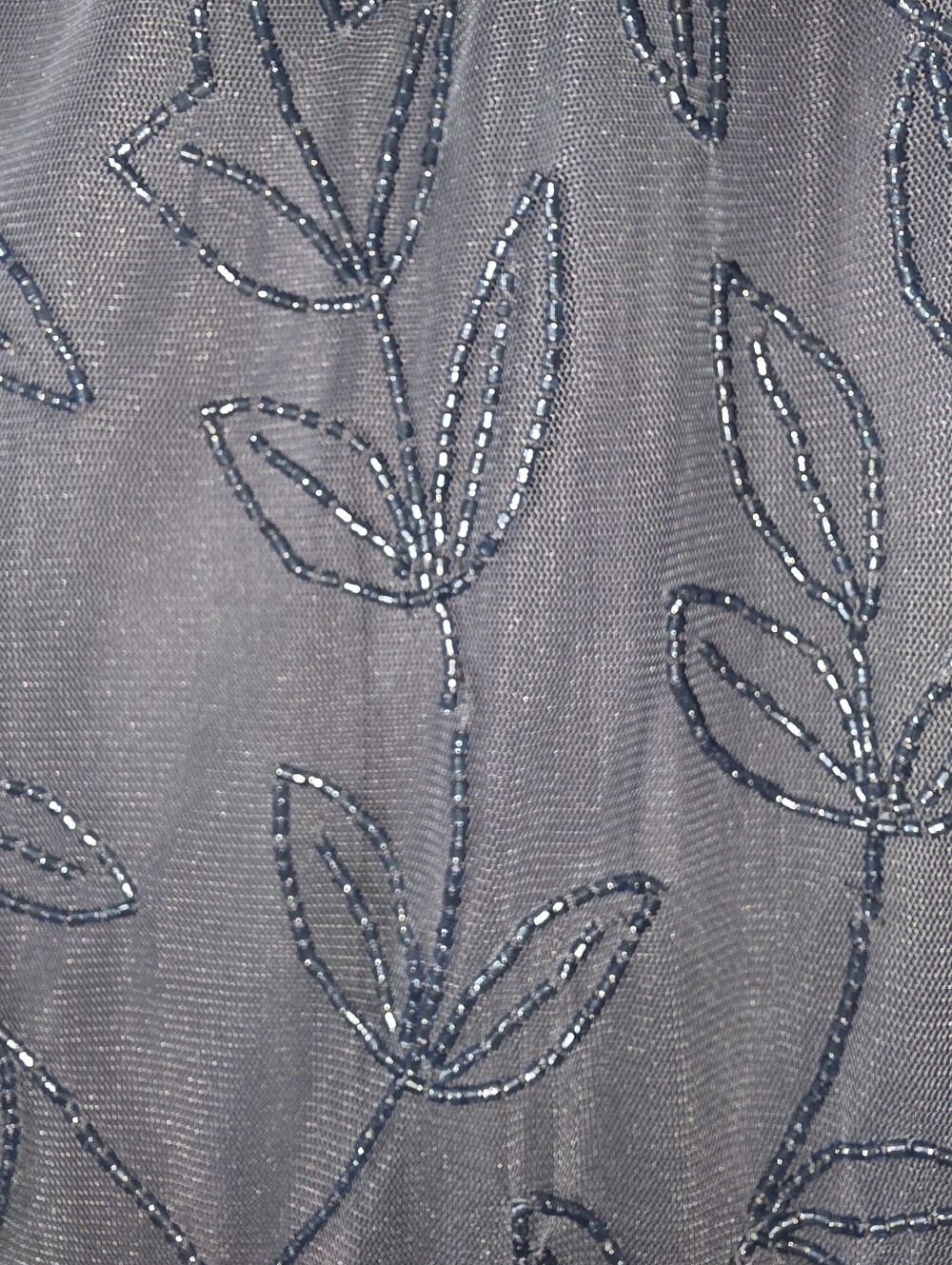 NWT Von Maur Papell Studio Sheer Overlay Short Beaded Dress Dusty Blue 6 - Picture 6 of 7